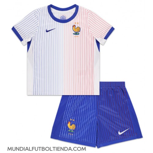 Camiseta Francia Segunda Equipación Replica Eurocopa 2024 para niños mangas cortas (+ Pantalones cortos)